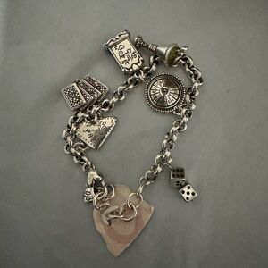 BRIGHTON LAS VEGAS Nevada State Silver Charm BRACELET New 7 inches
